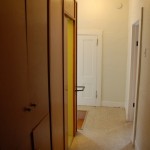 Bathroom bump-out & hall cabinets.