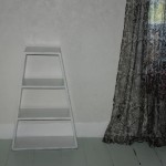 Painted bookshelf.